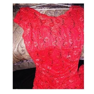 Coral pink maternity dress